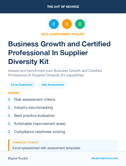 Business Growth and Certified Professional In Supplier Diversity Kit