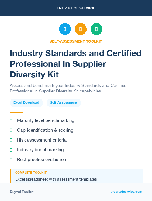 Industry Standards and Certified Professional In Supplier Diversity Kit
