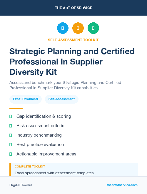 Strategic Planning and Certified Professional In Supplier Diversity Kit