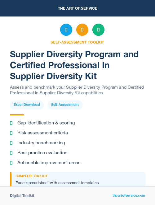 Supplier Diversity Program and Certified Professional In Supplier Diversity Kit