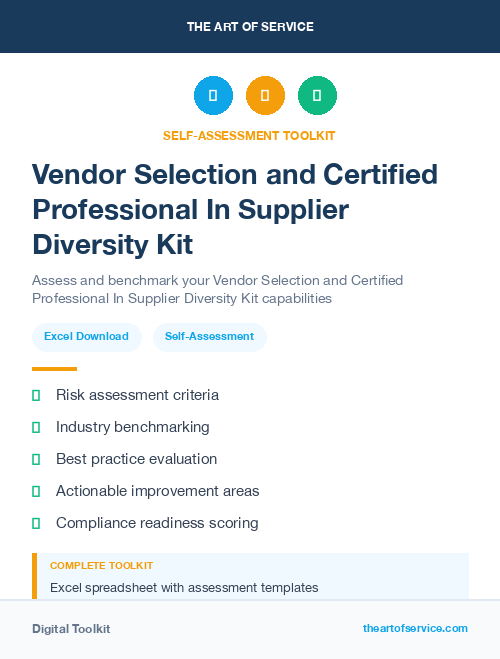 Vendor Selection and Certified Professional In Supplier Diversity Kit