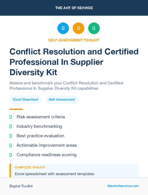 Conflict Resolution and Certified Professional In Supplier Diversity Kit