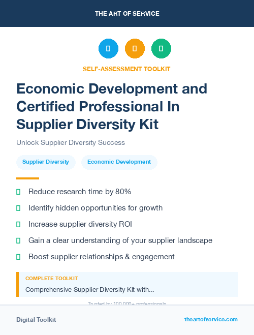 Economic Development and Certified Professional In Supplier Diversity Kit