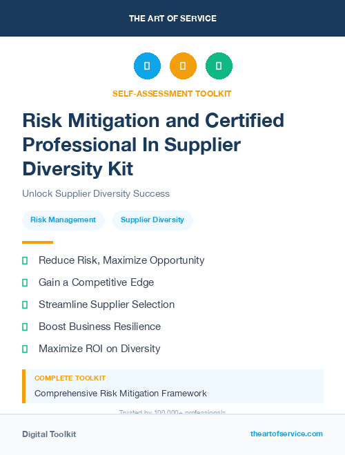 Risk Mitigation and Certified Professional In Supplier Diversity Kit