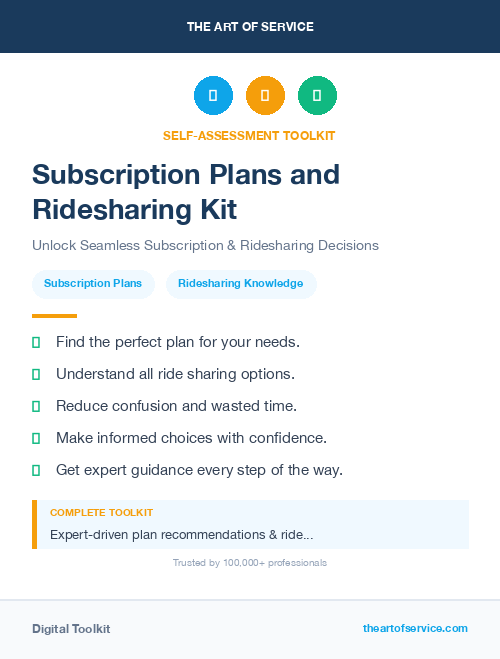 Subscription Plans and Ridesharing Kit
