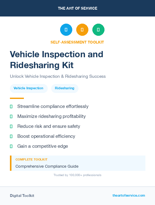 Vehicle Inspection and Ridesharing Kit