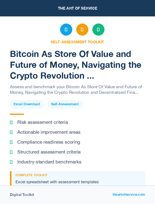 Bitcoin As Store Of Value and Future of Money, Navigating the Crypto Revolution and Decentralized Finance Kit