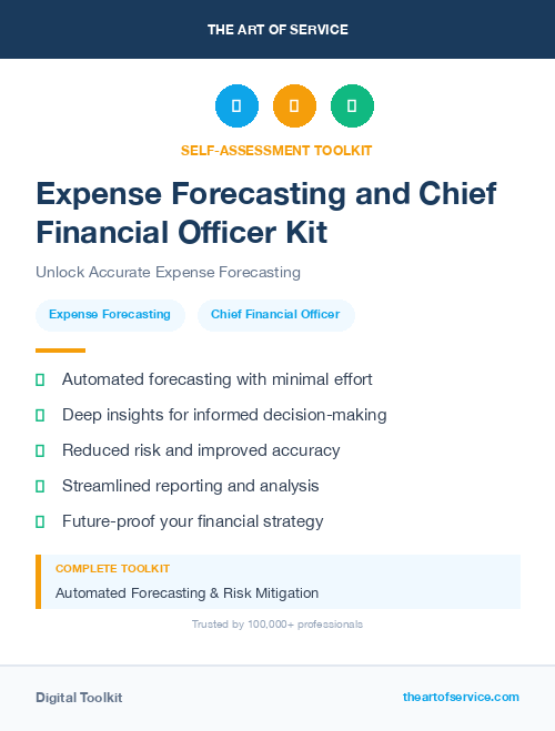 Expense Forecasting and Chief Financial Officer Kit