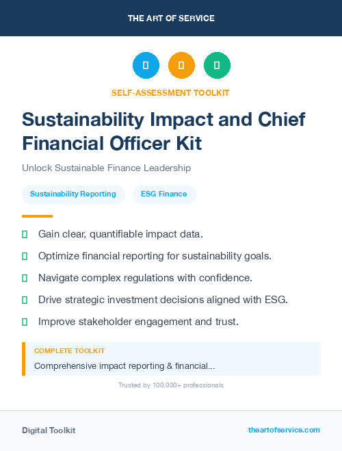 Sustainability Impact and Chief Financial Officer Kit