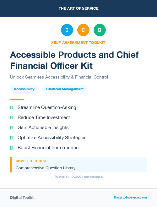 Accessible Products and Chief Financial Officer Kit