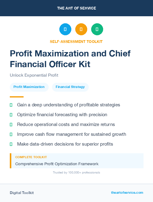 Profit Maximization and Chief Financial Officer Kit
