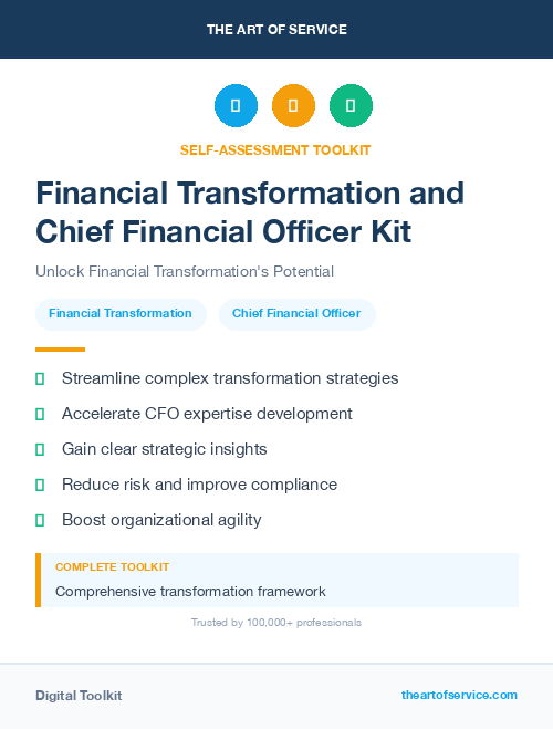 Financial Transformation and Chief Financial Officer Kit
