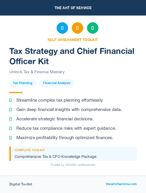 Tax Strategy and Chief Financial Officer Kit