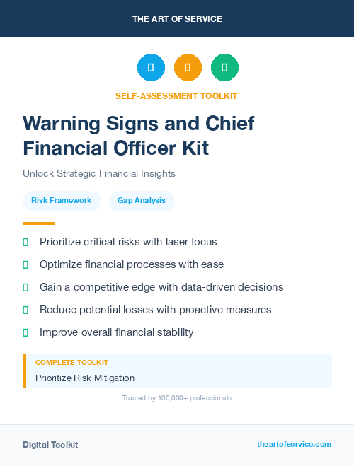 Warning Signs and Chief Financial Officer Kit