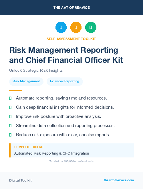Risk Management Reporting and Chief Financial Officer Kit