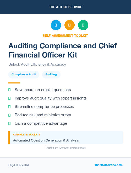 Auditing Compliance and Chief Financial Officer Kit