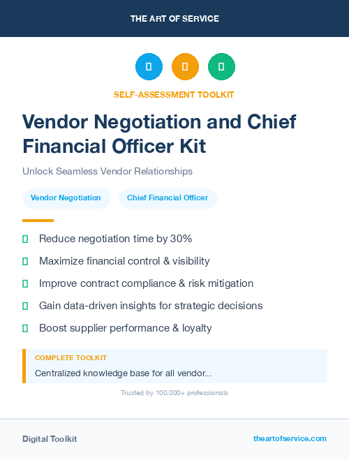 Vendor Negotiation and Chief Financial Officer Kit