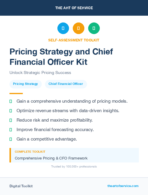 Pricing Strategy and Chief Financial Officer Kit