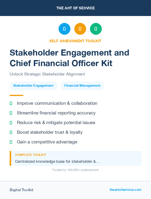 Stakeholder Engagement and Chief Financial Officer Kit