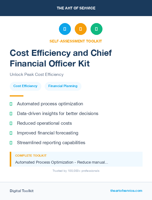 Cost Efficiency and Chief Financial Officer Kit