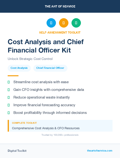 Cost Analysis and Chief Financial Officer Kit