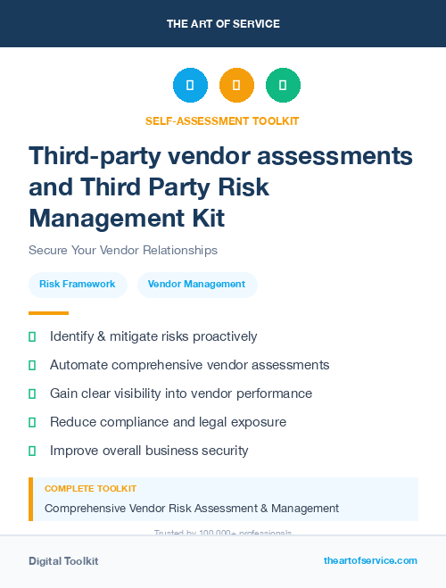 Third-party vendor assessments and Third Party Risk Management Kit