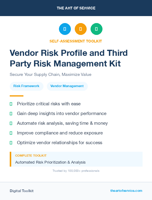 Vendor Risk Profile and Third Party Risk Management Kit