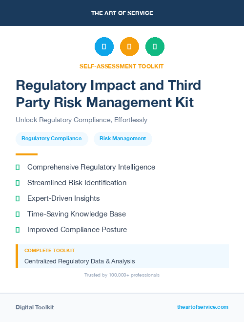 Regulatory Impact and Third Party Risk Management Kit