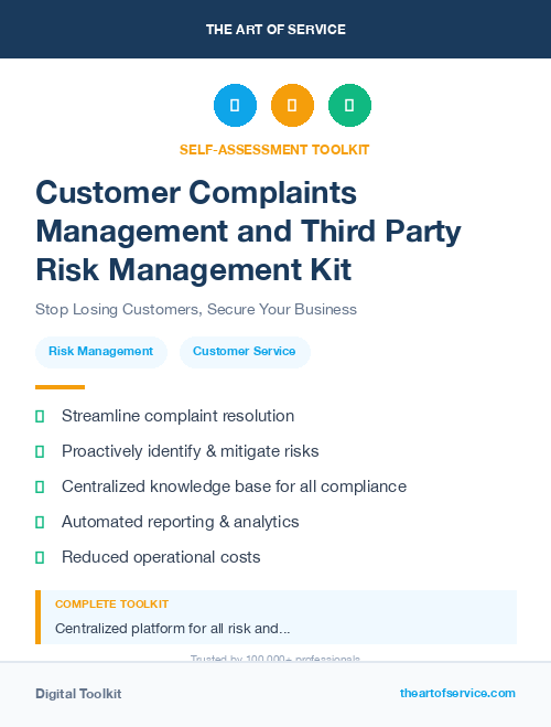 Customer Complaints Management and Third Party Risk Management Kit