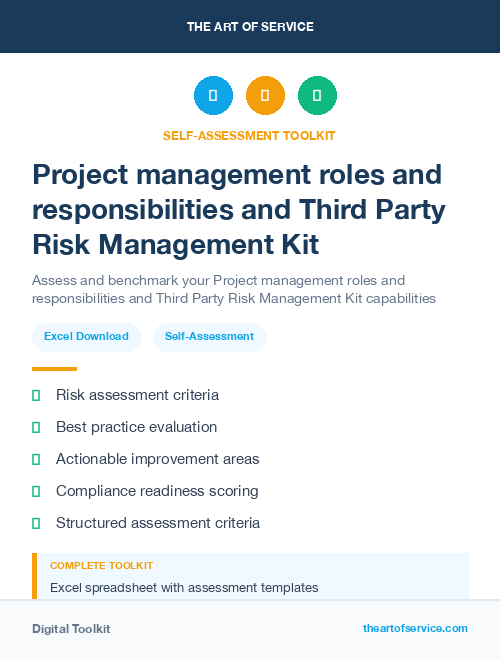 Project management roles and responsibilities and Third Party Risk Management Kit