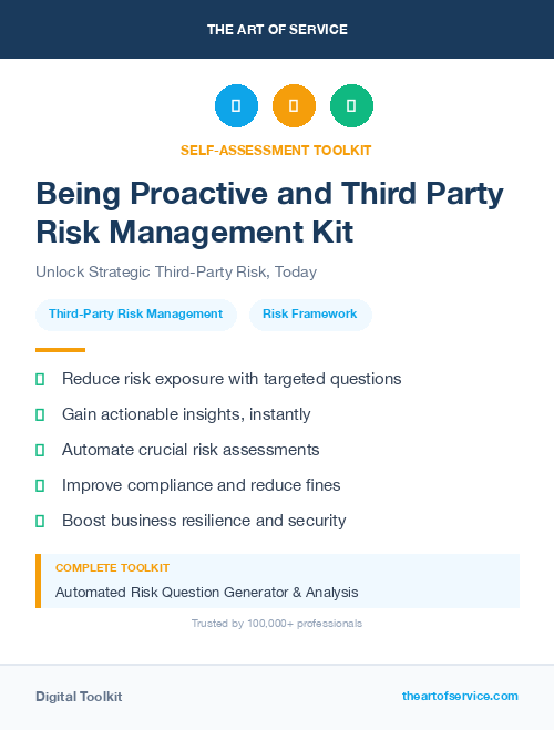 Being Proactive and Third Party Risk Management Kit