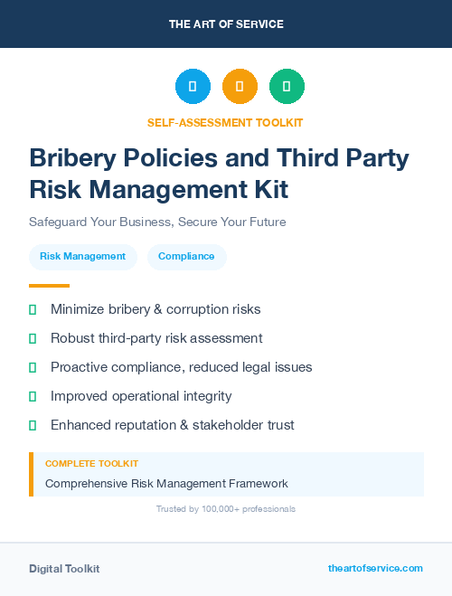 Bribery Policies and Third Party Risk Management Kit