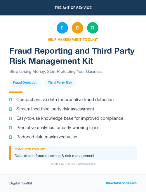 Fraud Reporting and Third Party Risk Management Kit