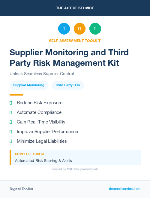 Supplier Monitoring and Third Party Risk Management Kit