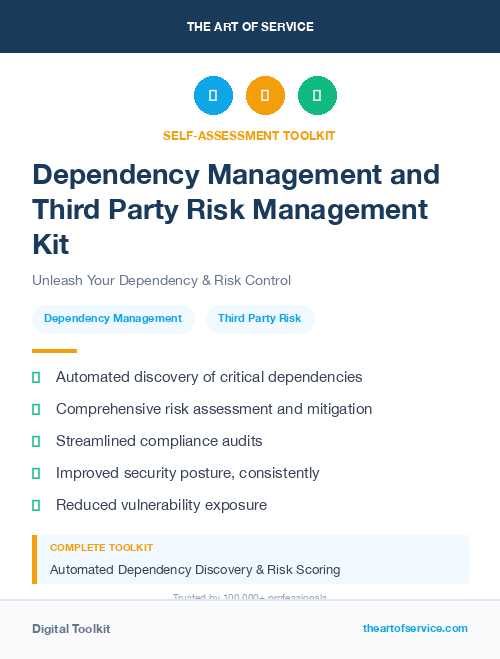 Dependency Management and Third Party Risk Management Kit