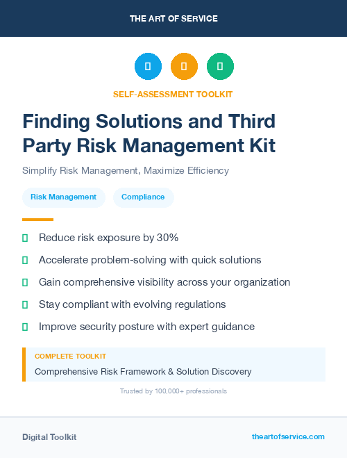 Finding Solutions and Third Party Risk Management Kit