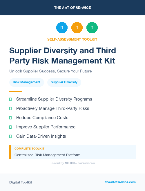 Supplier Diversity and Third Party Risk Management Kit