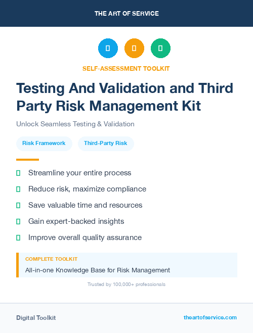 Testing And Validation and Third Party Risk Management Kit