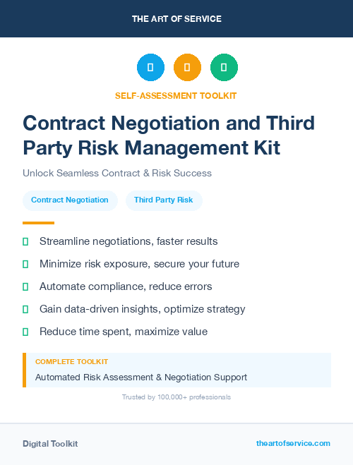 Contract Negotiation and Third Party Risk Management Kit