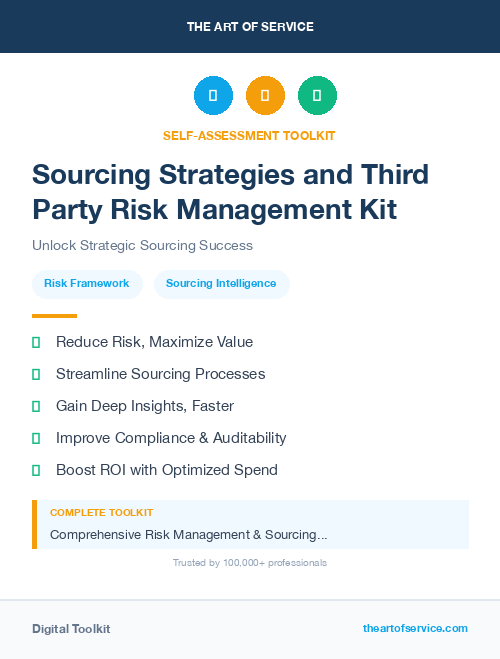 Sourcing Strategies and Third Party Risk Management Kit