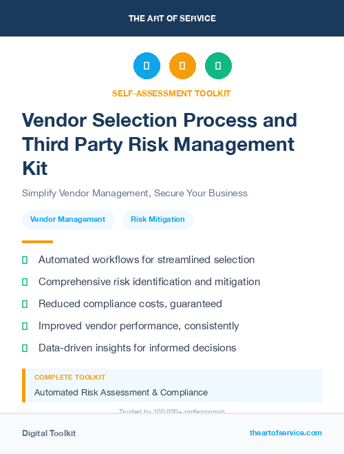 Vendor Selection Process and Third Party Risk Management Kit