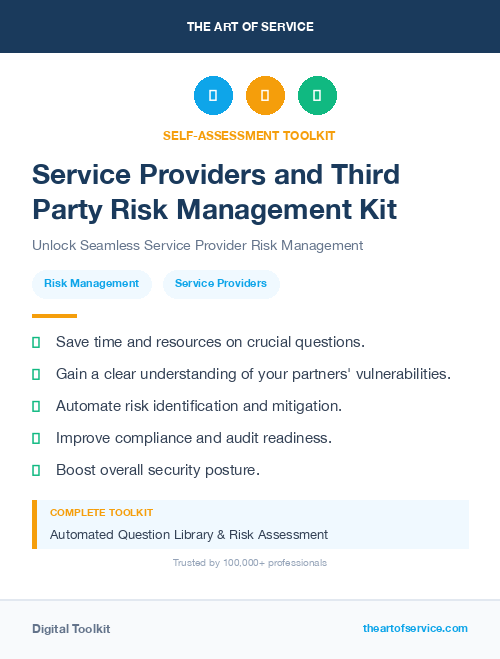 Service Providers and Third Party Risk Management Kit