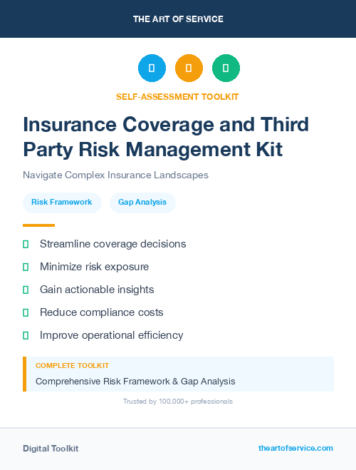 Insurance Coverage and Third Party Risk Management Kit