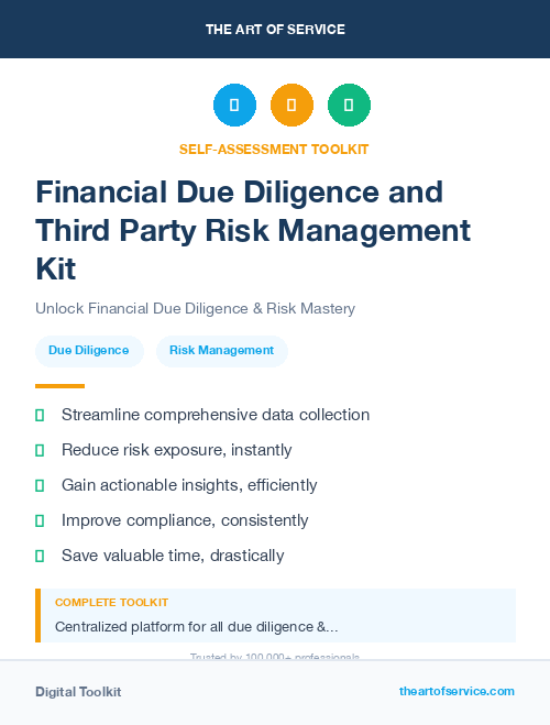 Financial Due Diligence and Third Party Risk Management Kit
