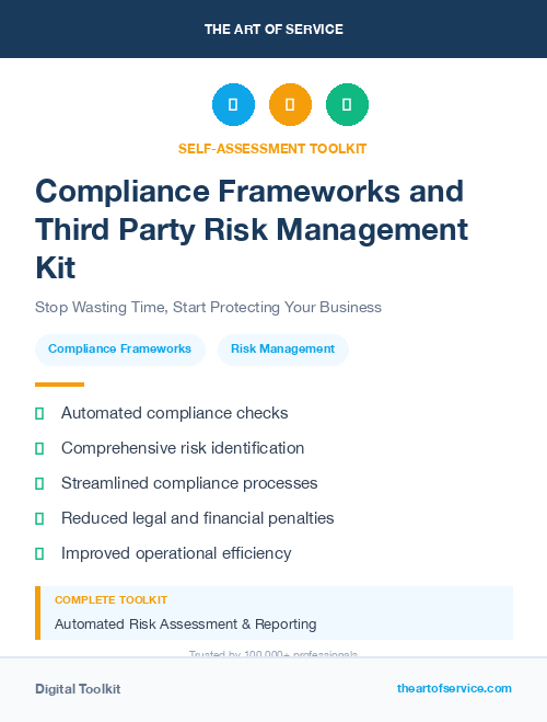 Compliance Frameworks and Third Party Risk Management Kit