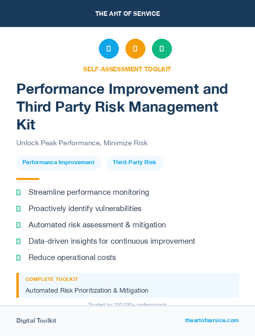 Performance Improvement and Third Party Risk Management Kit