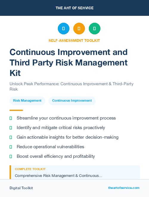Continuous Improvement and Third Party Risk Management Kit