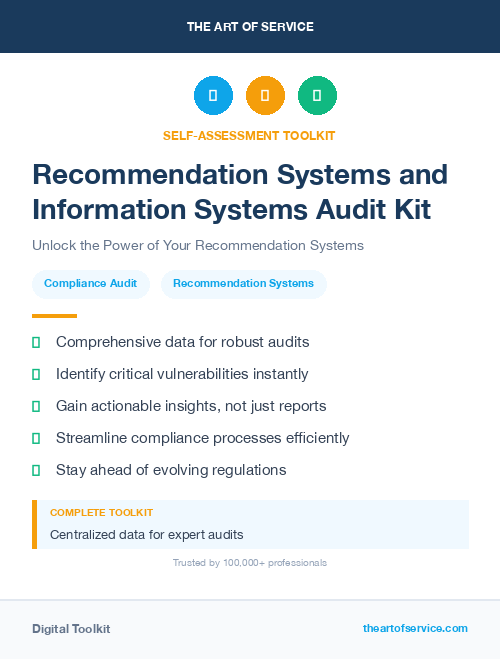 Recommendation Systems and Information Systems Audit Kit
