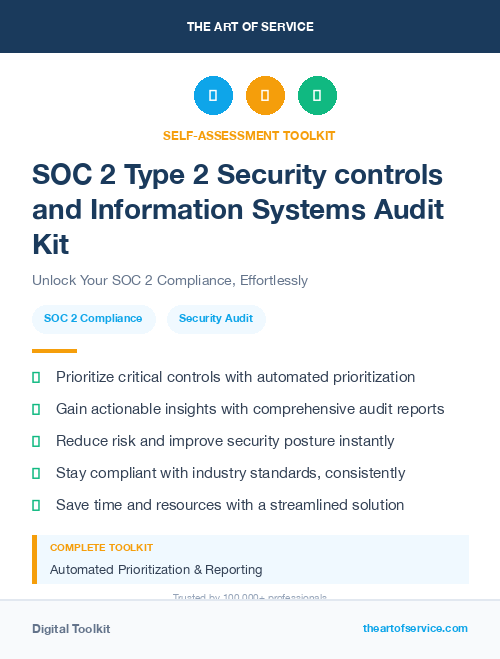 SOC 2 Type 2 Security controls and Information Systems Audit Kit
