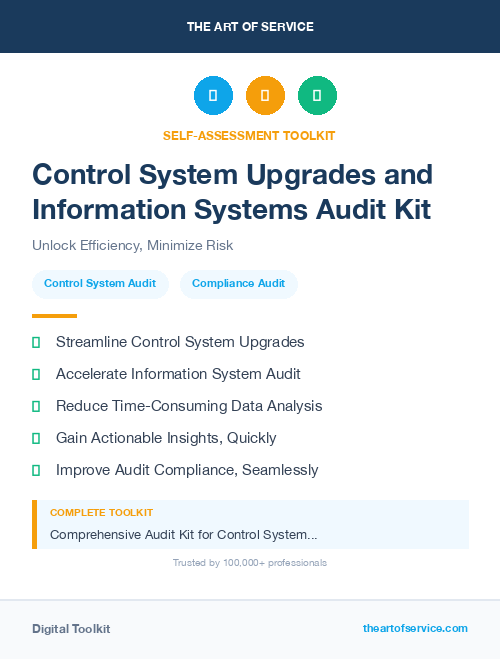 Control System Upgrades and Information Systems Audit Kit